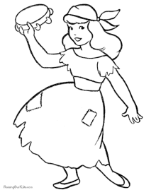 Girl printable Halloween coloring pages