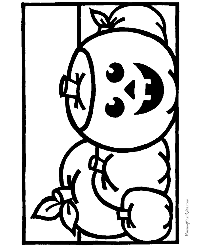 Printable pumpkin coloring page for Halloween