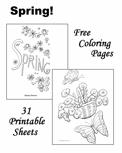 Spring coloring pages!