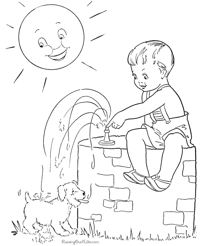Free printable coloring sheet of Summer for kid