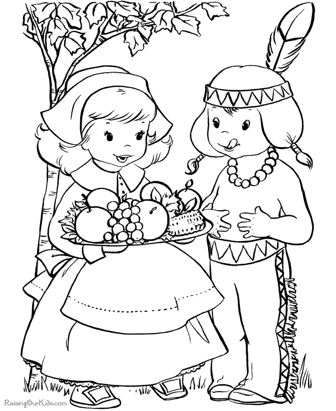 kaboose coloring pages thanksgiving meal - photo #27