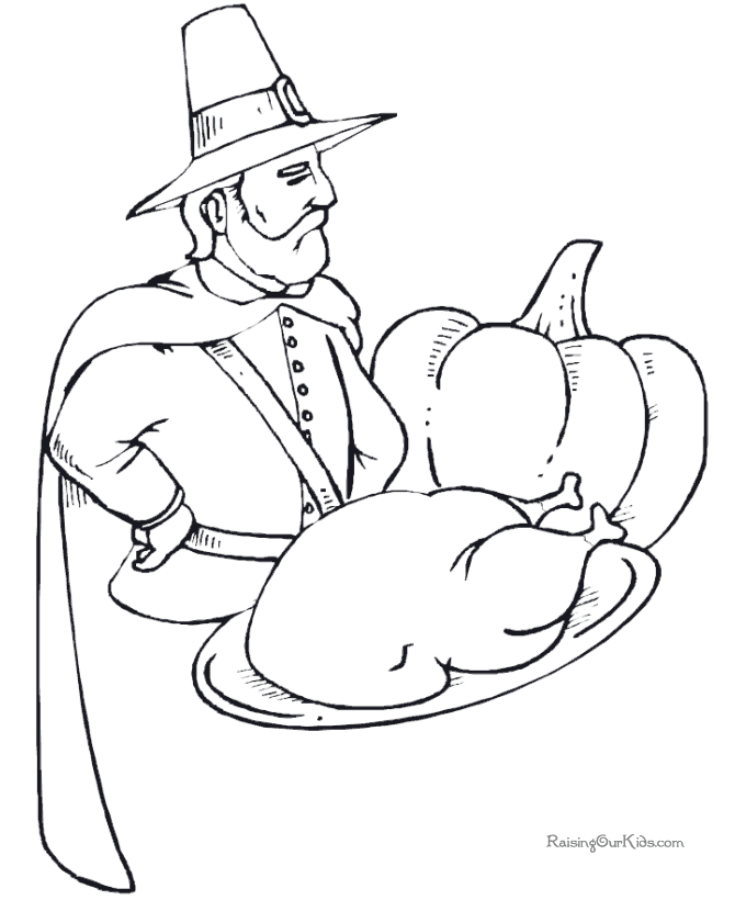 Pilgrim dinner coloring pages