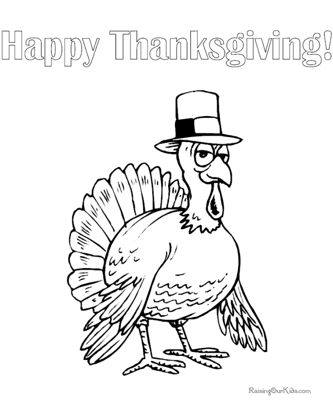 Happy coloring pages for Thanksgiving