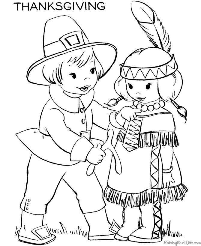 Thanksgiving kids coloring pages