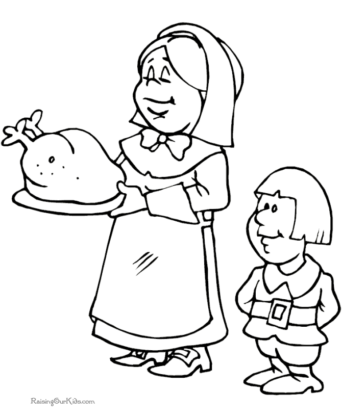 Thanksgiving kid coloring pages to print