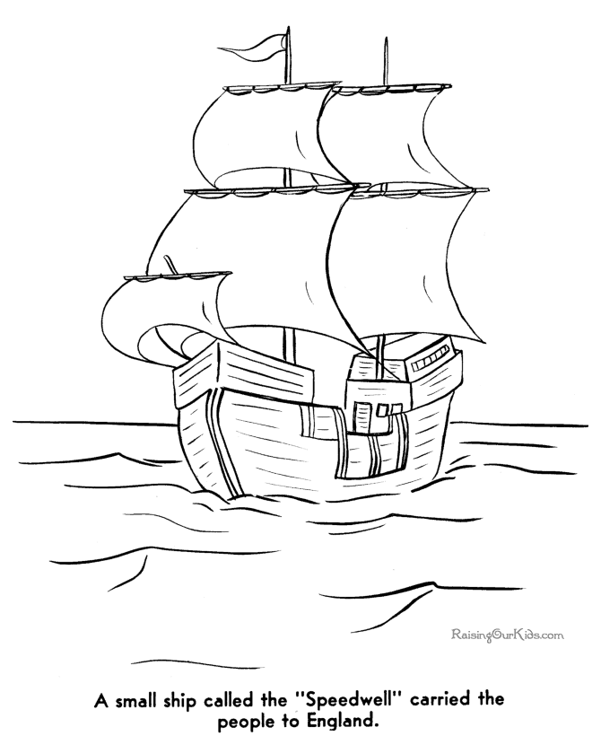 coloring pages thanksgiving mayflower - photo #30