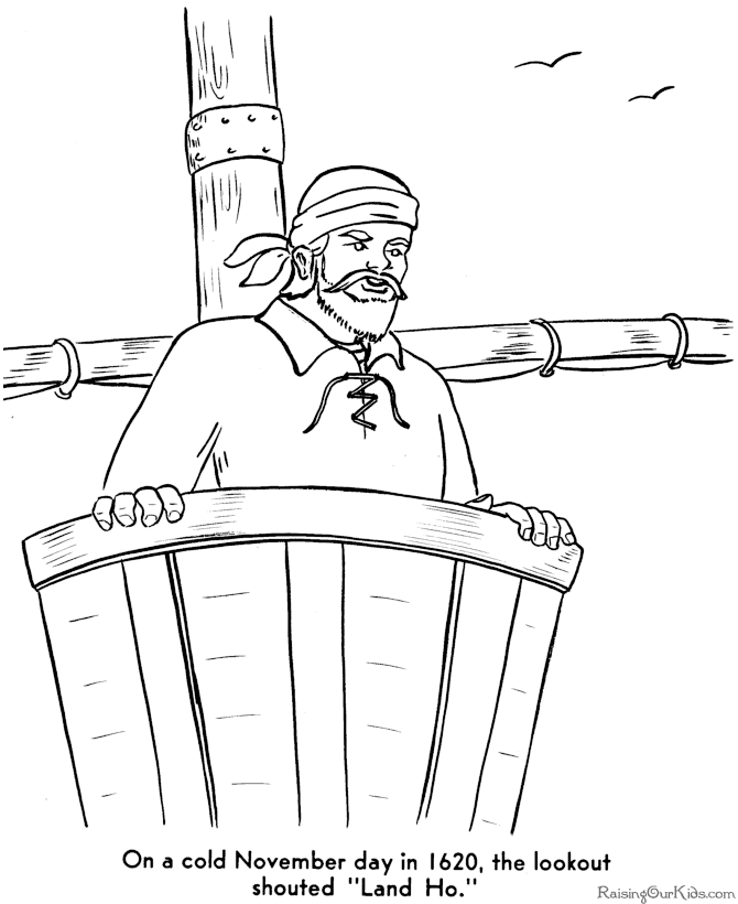 Pilgrim in America coloring pages to print