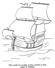 History of the Pilgrims coloring pages