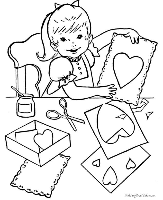 valentine crafts coloring pages - photo #10