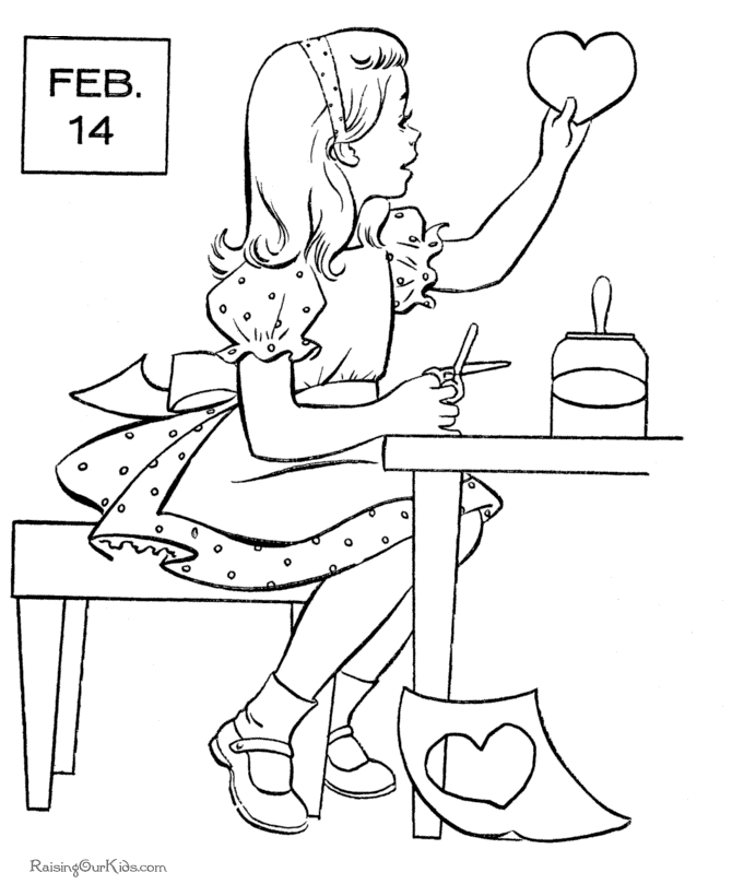 valentine crafts coloring pages - photo #15