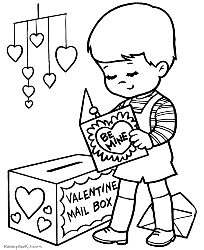 Printable Happy Valentines coloring page