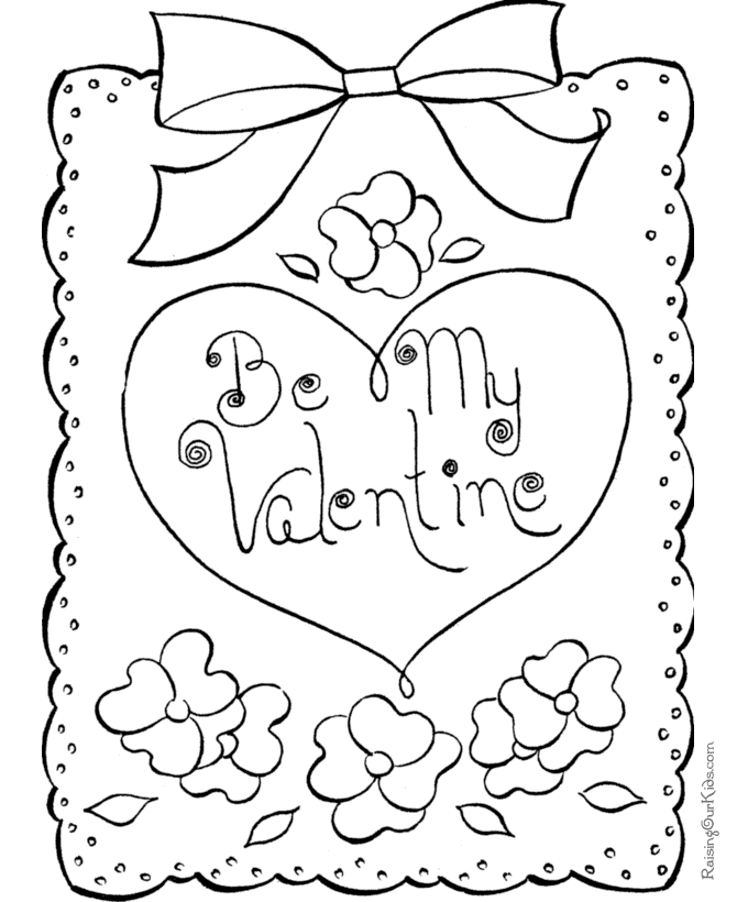 Coloring page of Valentines hearts