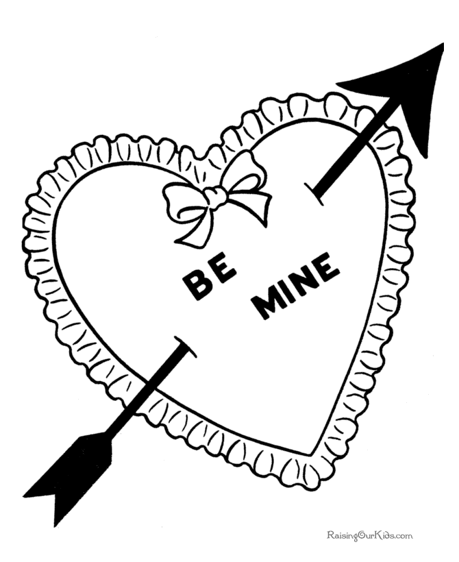 Valentine hearts coloring pages for kids