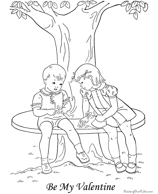 Kids Valentine coloring pages