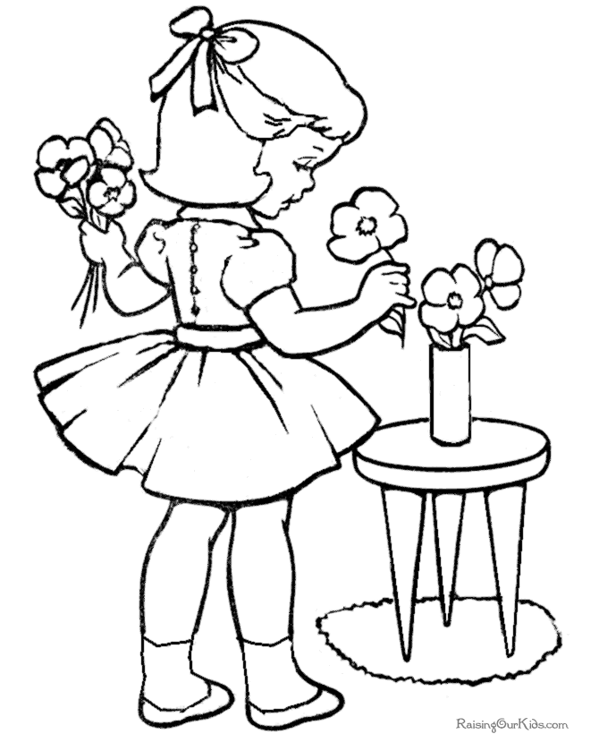 Kindergarten coloring pages for Valentine Day