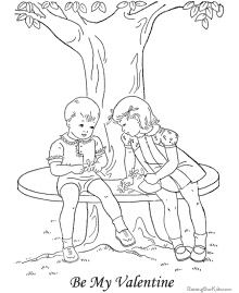 Kid Valentine coloring pages