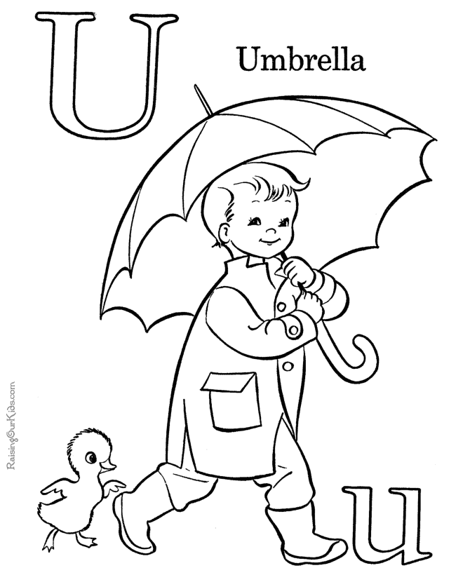 Printable ABC picture to color - Letter U