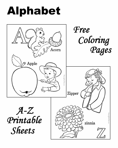 Alphabet coloring pages, sheets and pictures!