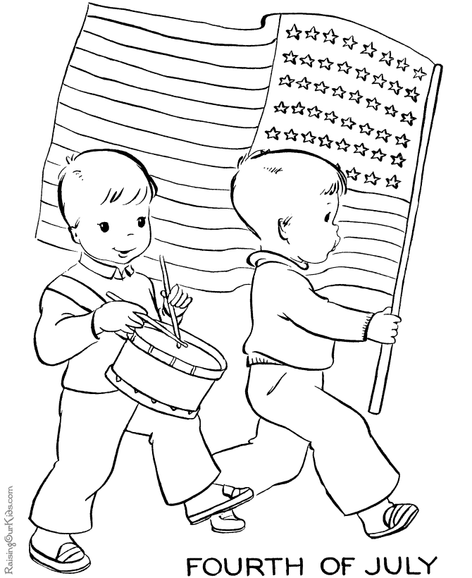 Printable 4th July Coloring Pages 001 Free Fourth Toddlers