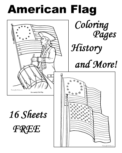 US flag coloring pages and history!