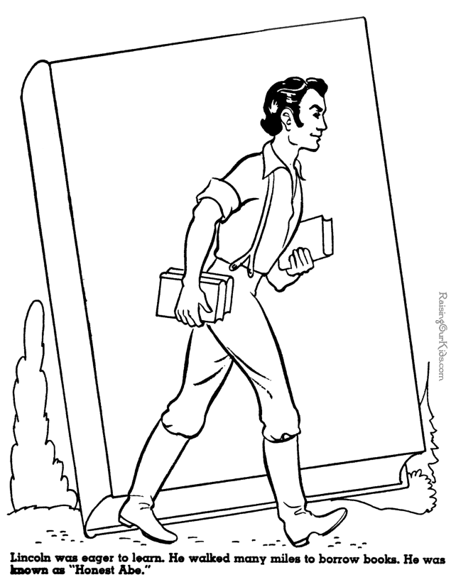 Honest Abe Lincoln coloring pages for kid