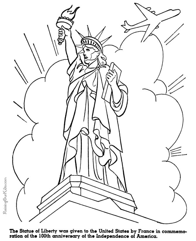 Statue of Liberty - American History for kids coloring pages
