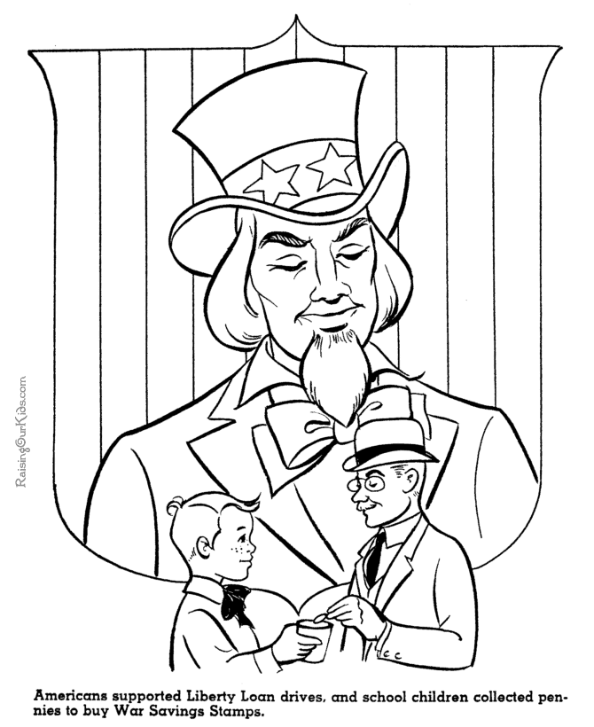 Uncle Sam - American history for kid coloring pages