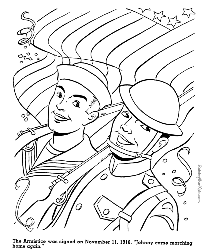Armistice Signed - American history for kid coloring pages