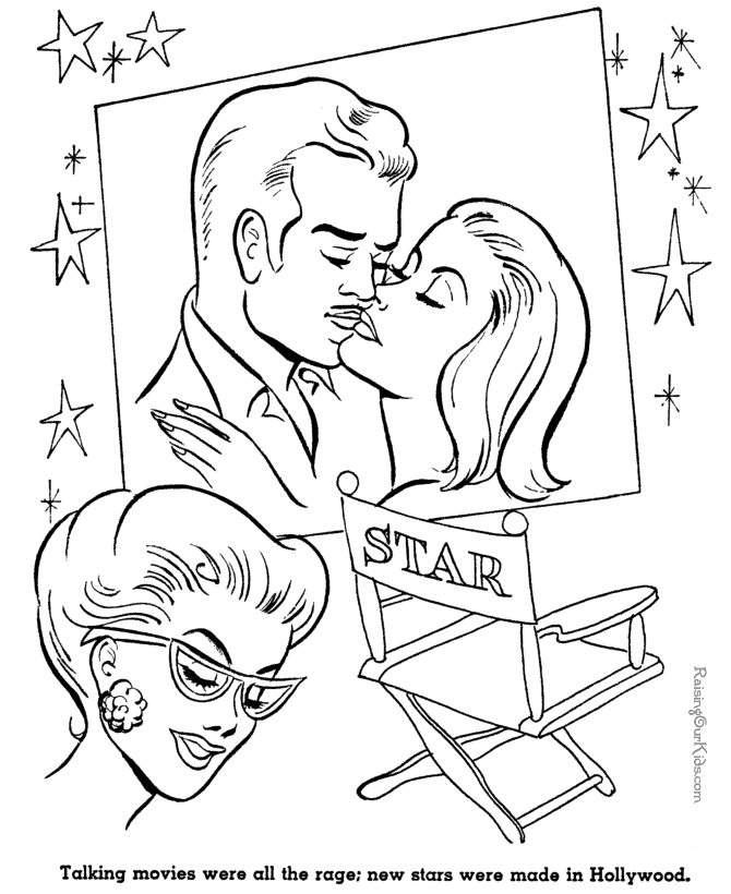 Talking Movies - American history for kid coloring pages
