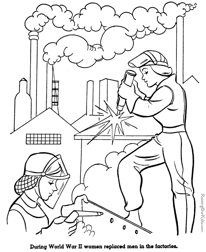 Pearl Harbor military coloring pages - American history for kid