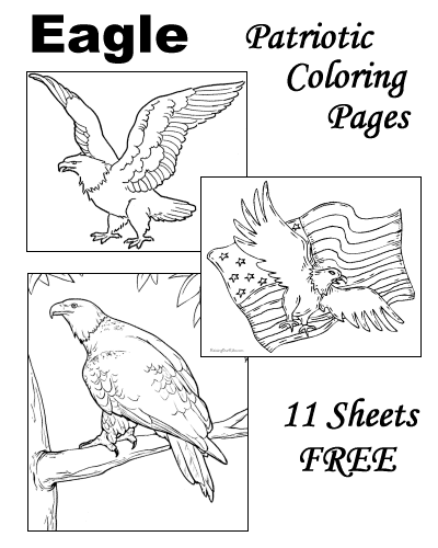 eagle with flag coloring pages - photo #48