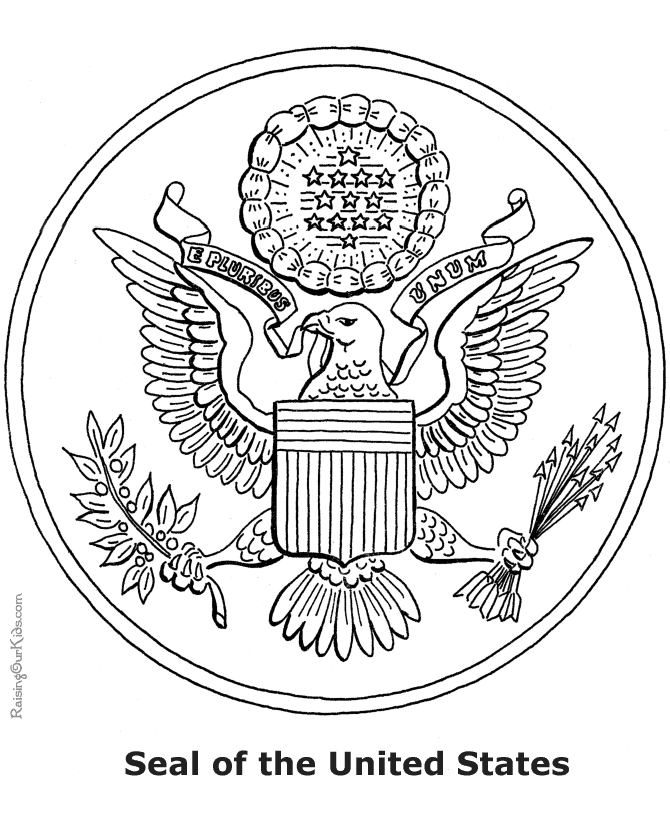 Patriotic Symbols - Seal of the United States Coloring Page