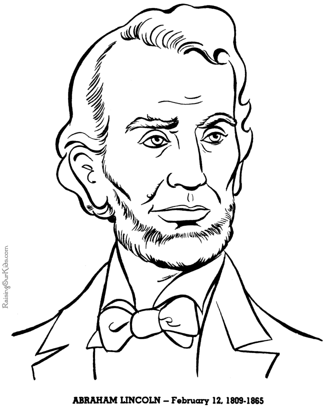 Free printable President Abraham Lincoln coloring pages