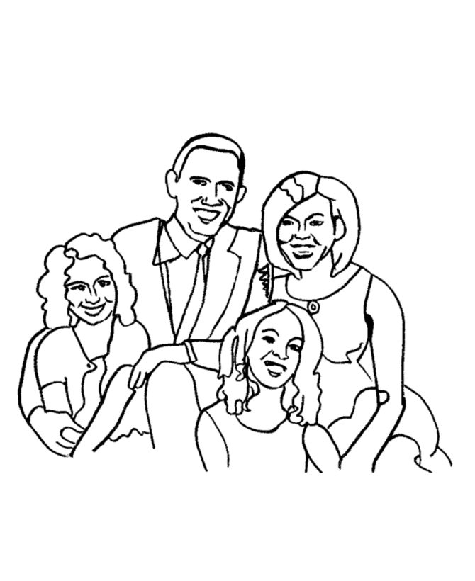 obama and family coloring pages - photo #1