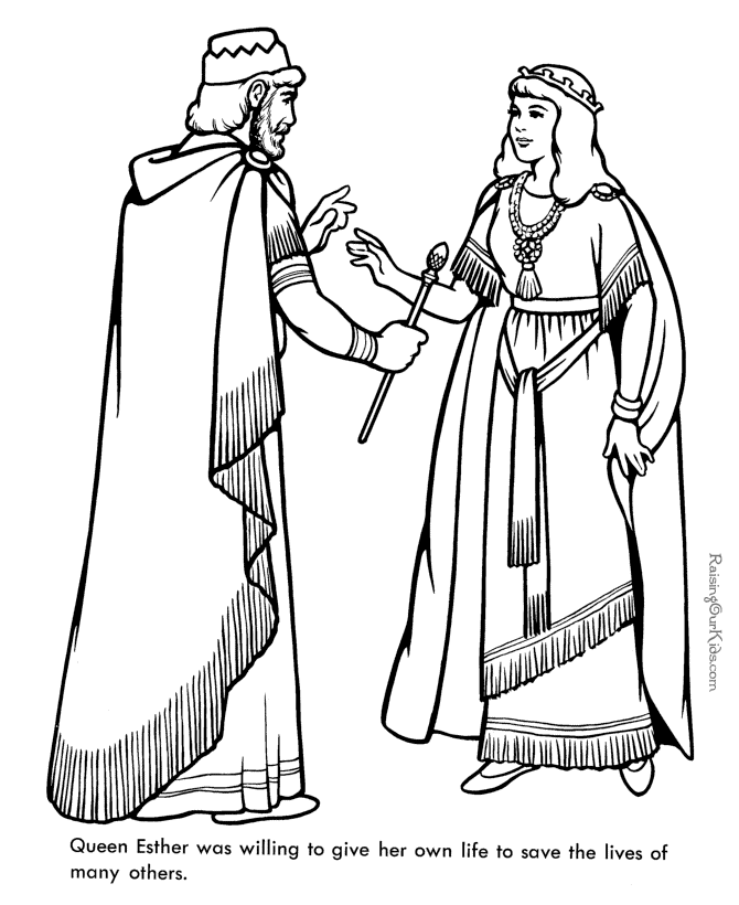 Queen Ester - Bible coloring page to print 017