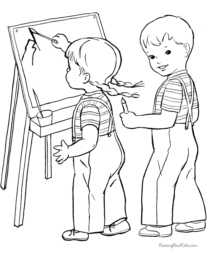 Cute kids coloring pages 035