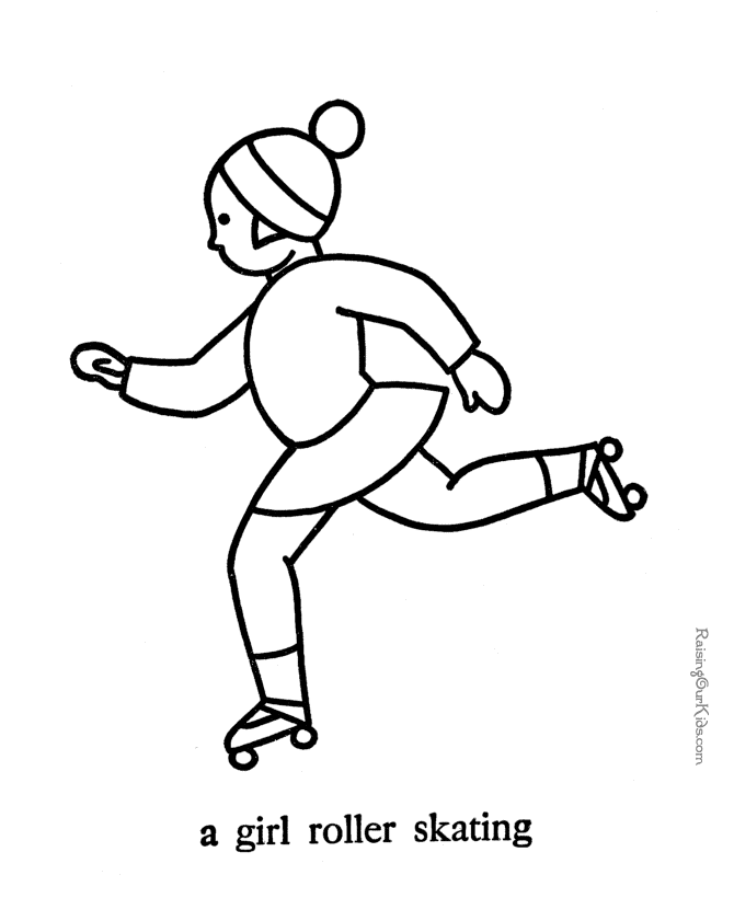 Skate coloring page for kids