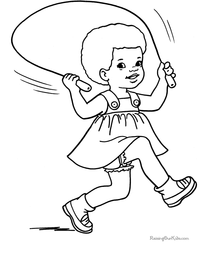 Skip rope coloring page to print
