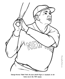 Baseball page for kids to color
