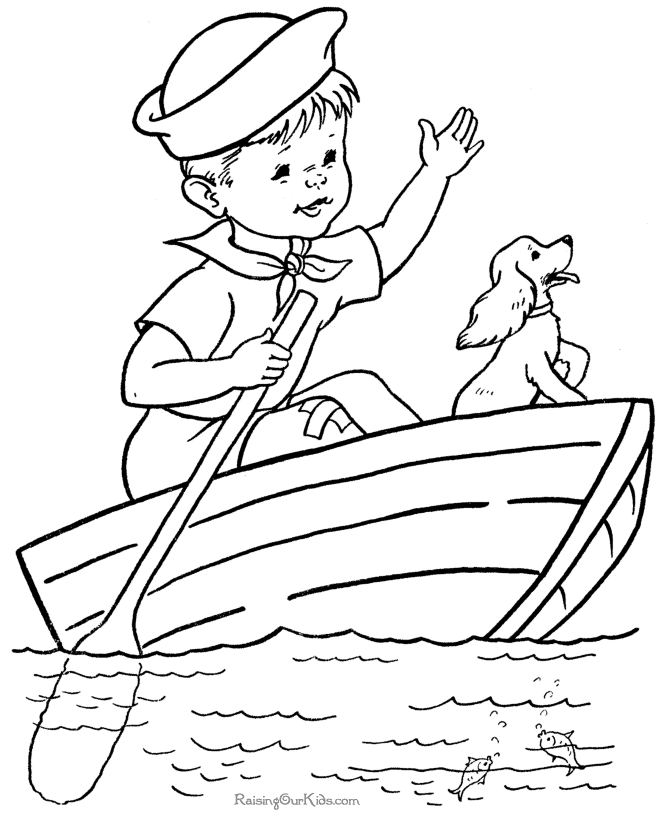 Printable Boat Coloring Pages for Kids