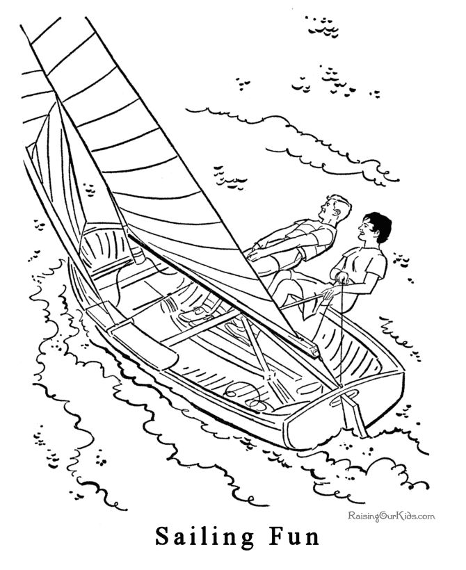 Free printable boat picture to color
