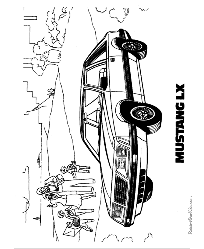 free coloring pages cars. Free printable mustang car