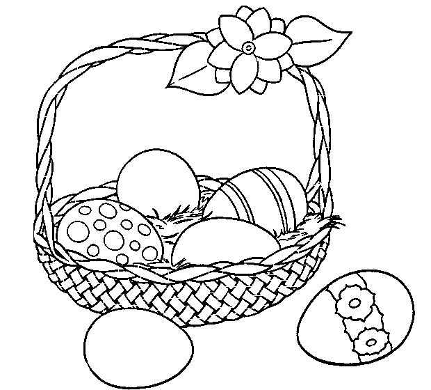 Easter basket pictures to color online
