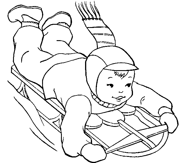 Sledding coloring pages and pictures