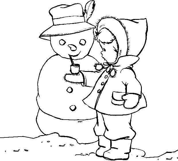 Online Winter coloring pages