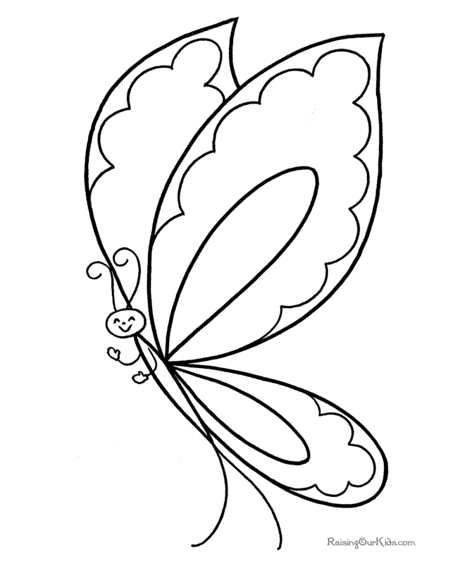 Printable kid coloring picture of butterfly