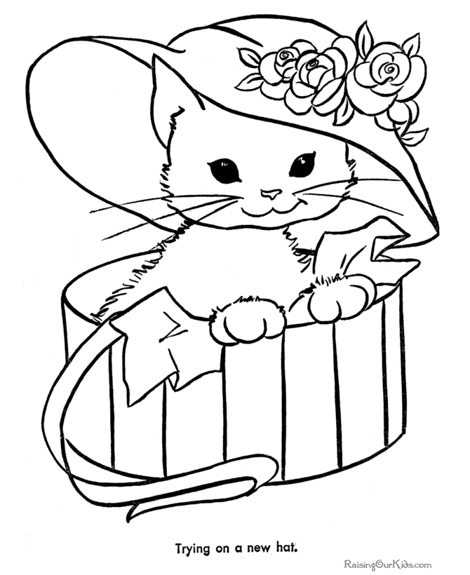 Free printable cat coloring pages