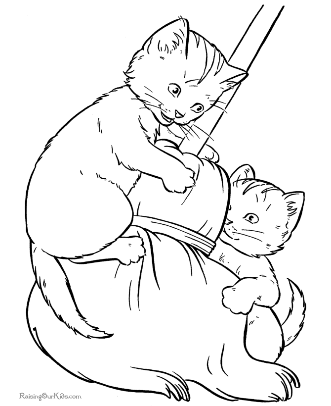 Free printable animal coloring pages of cats