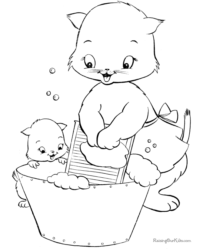 Free printable cat coloring picture
