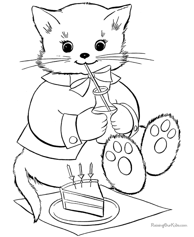 Free printable animal coloring page of cat
